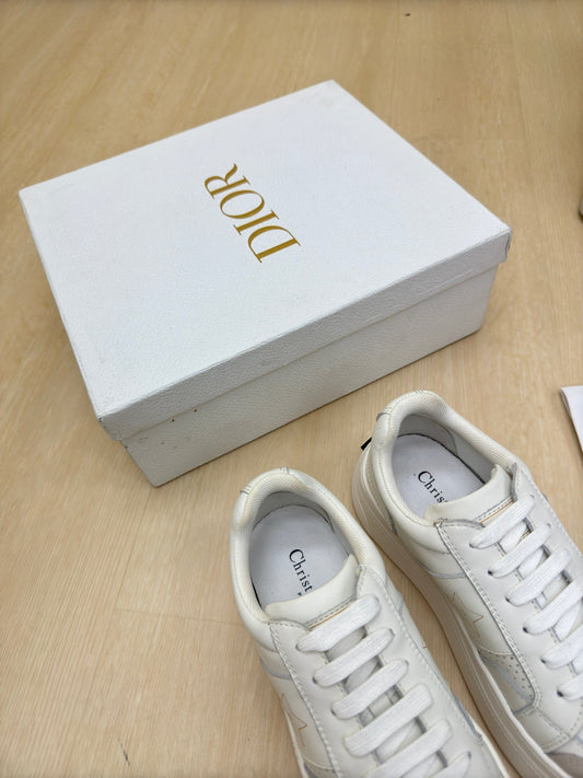 STAR PLATFORM SNEAKER IN WHITE CALFSKIN AND SUEDE