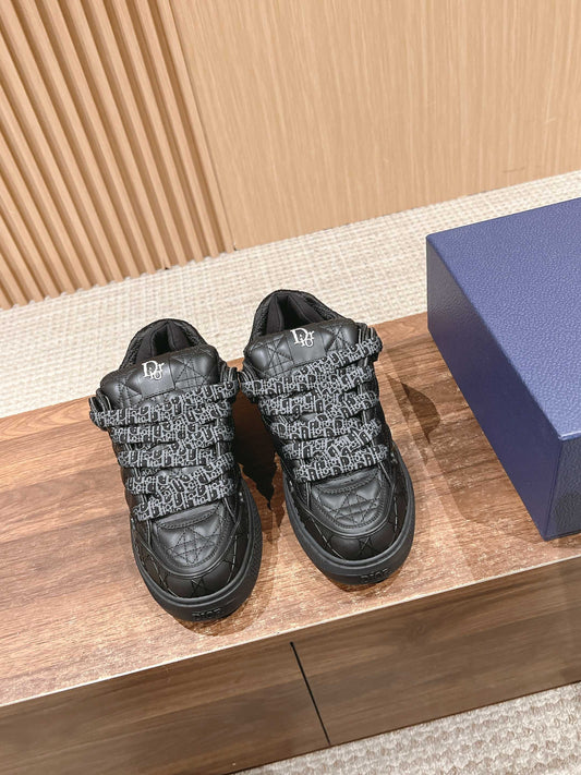 BY ERL B9S SKATER SNEAKER IN BLACK CANNAGE LAMBSKIN