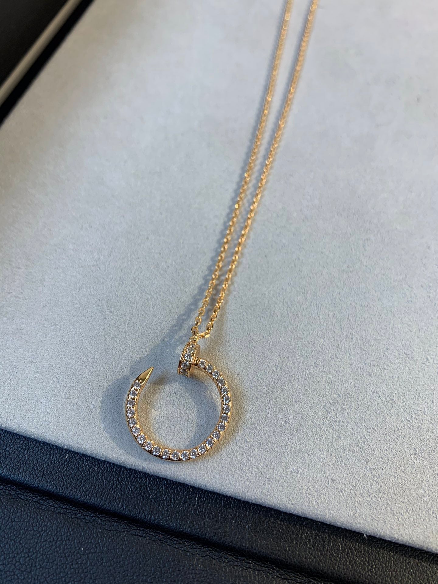 JUSTE NECKLACE 2.2MM PINK GOLD FULL DIAMONDS