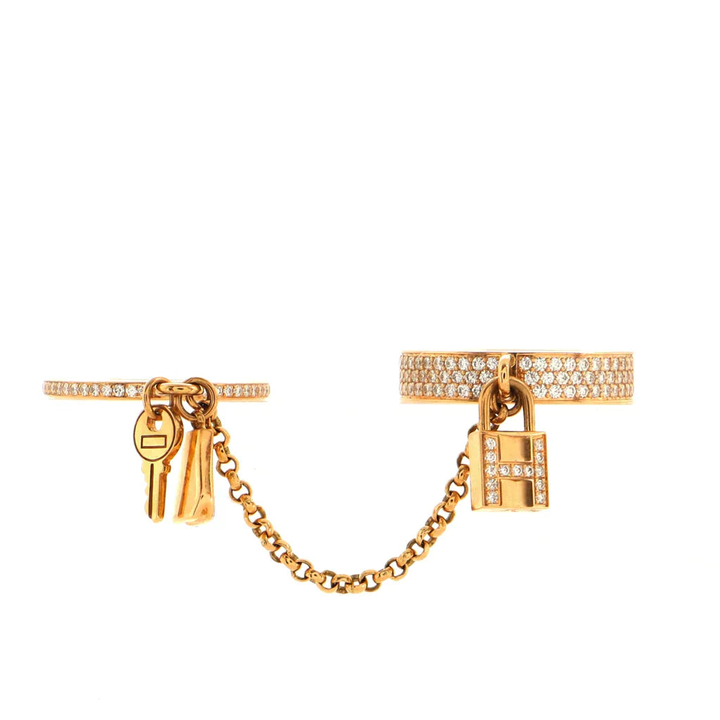 HM KELLY CLOCHETTE DOUBLE RING IN ROSE GOLD WITH DIAMONDS