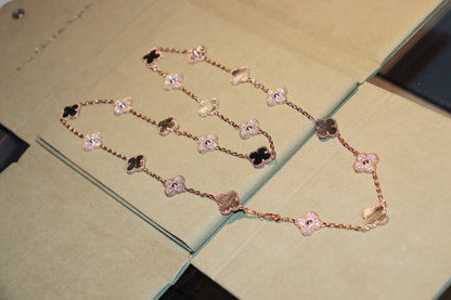 CLOVER 20 MOTIFS DARK MOP DIAMOND PINK GOLD