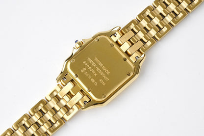PANTHERE 27MM GOLD CASE DIAMOND BEZEL WHITE DIAL