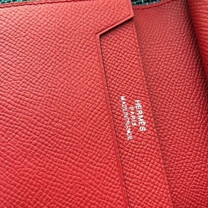 BEARN COMPACT WALLET 12 IN CRIMSON RED EPSOM LEATHER
