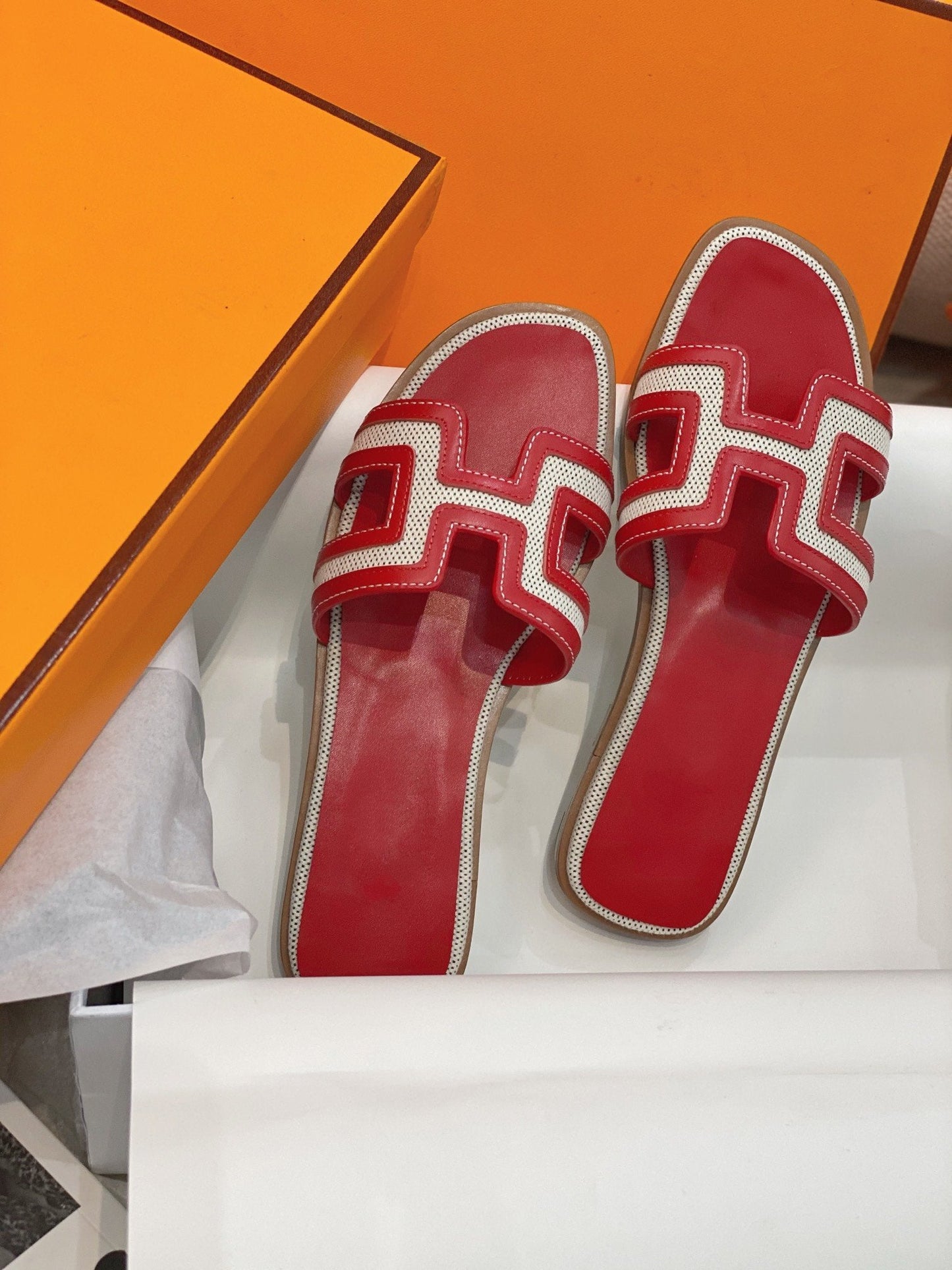 0ran Sandal Red Leather