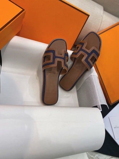 Oran Sandal Brown/Black Leather
