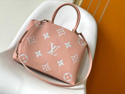 PETIT PALAIS PM MEDIUM SHOULDER BAG 29 IN PINK EMBOSSED COWHIDE GOLD-TONE HARDWARE