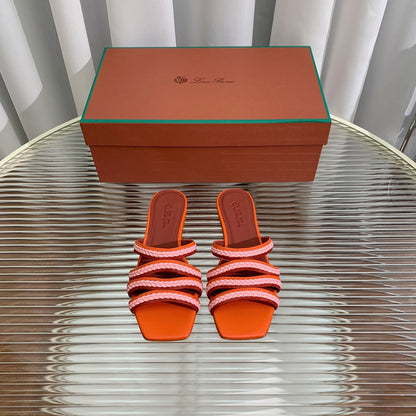 LP SPRIGHTLY CHARMS FLAT SANDAL BURNT ORANGE CALFSKIN