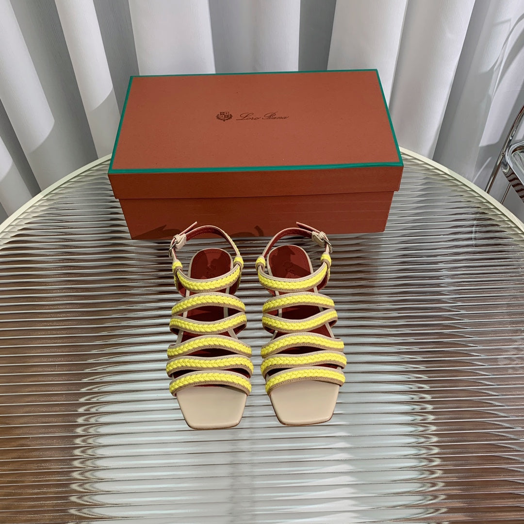 LP SPRIGHTLY CHARMS SANDAL LEMON CALFSKIN
