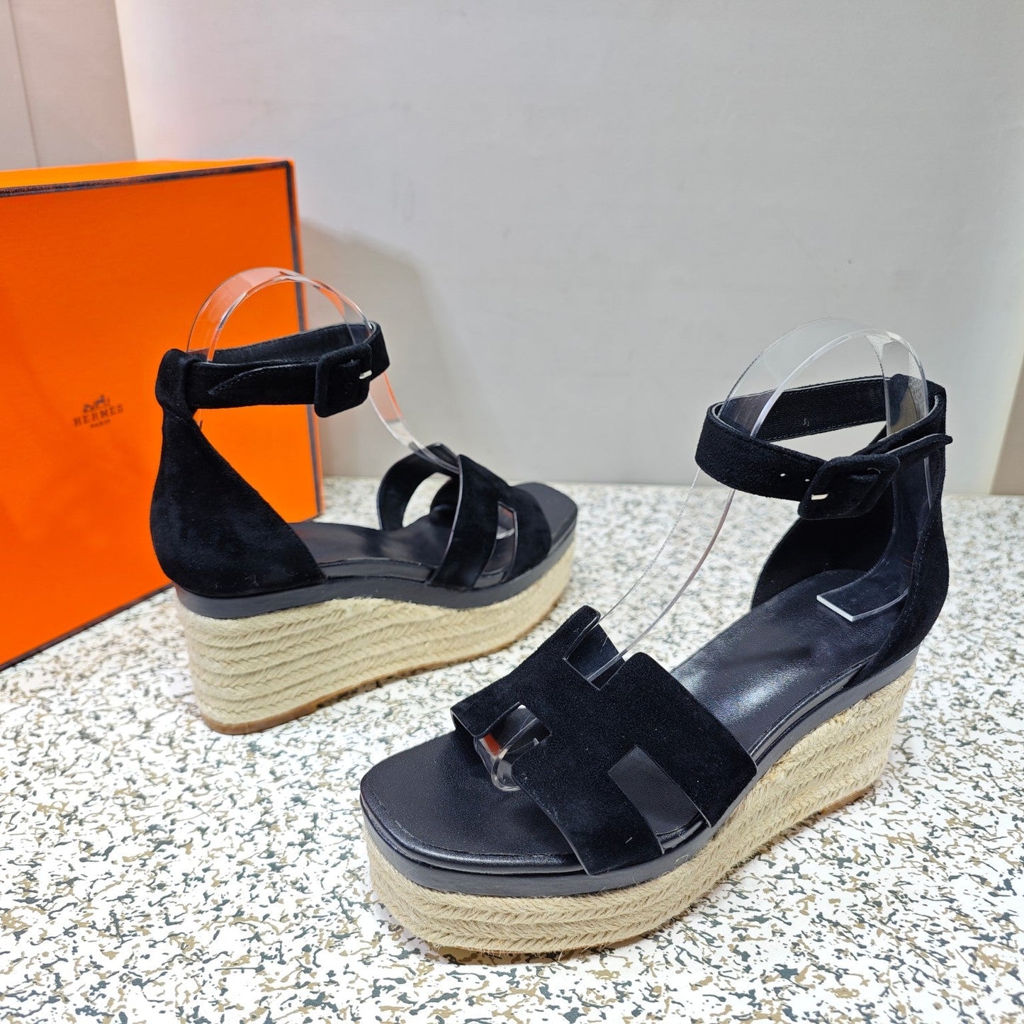 ELDA ESPADRILLE 80 BLACK SUEDE