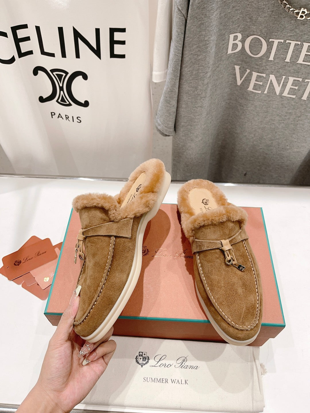 LP CHARMS WALK BABOUCHE LOAFERS TAWNY FLEECE