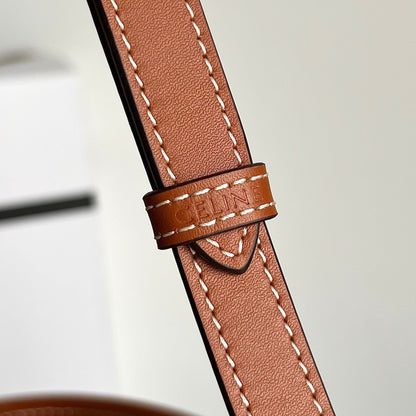 BUCKET CUIR TRIOMPHE 24 CALFSKIN BEIGE BROWN CARO
