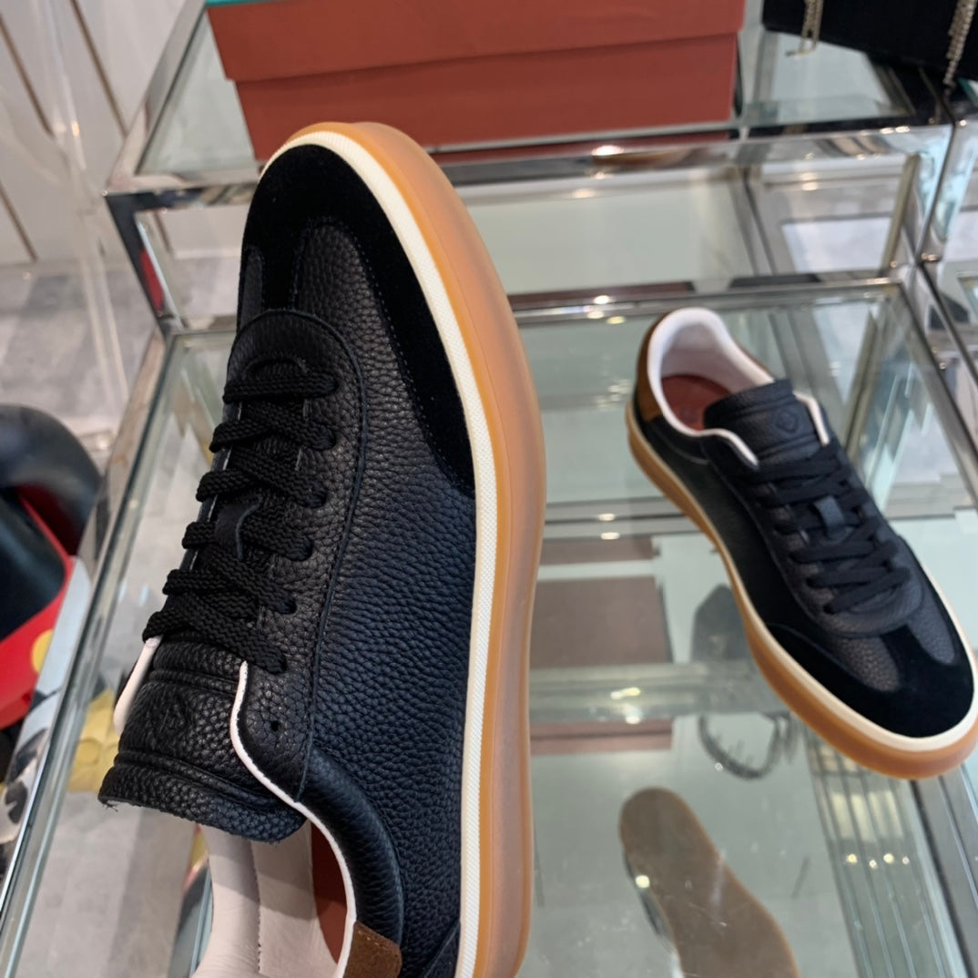 LP TENNIS WALK SNEAKERS BLACK CALFSKIN