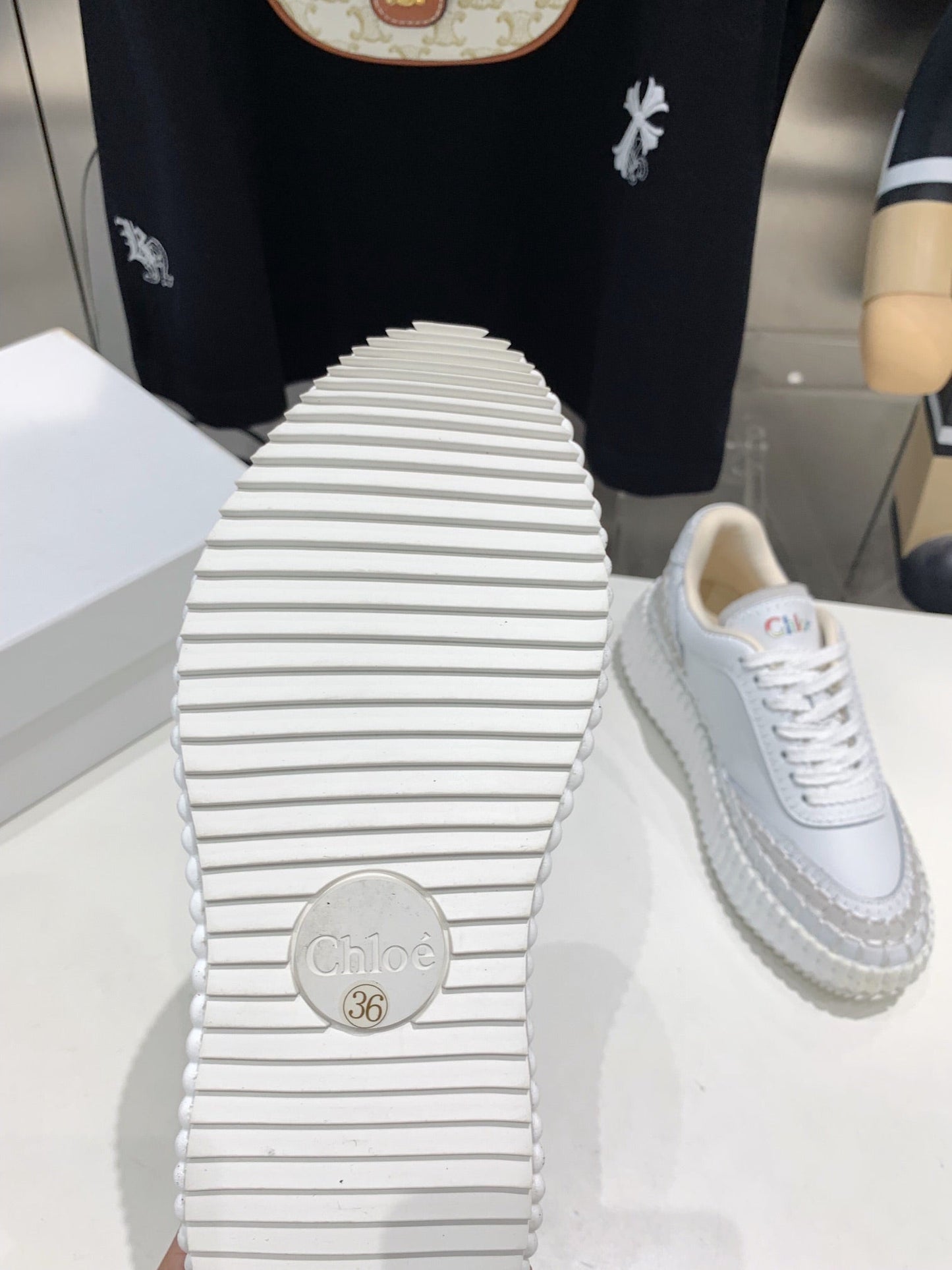 NAMA SNEAKER 5 CM IN WHITE CALFSKIN