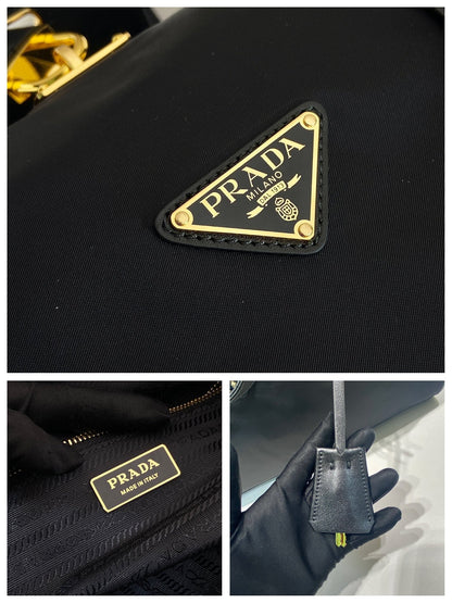 TRAVEL BAG 40 IN BLACK WATERPROOF FABRIC GOLD PADLOCK