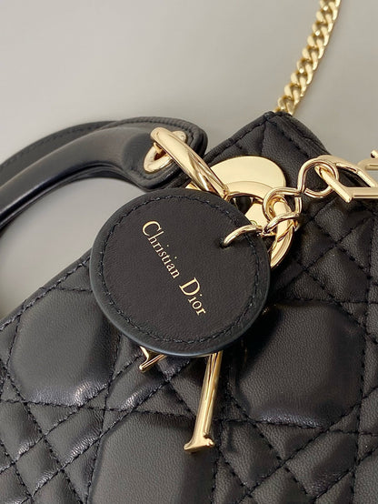 MINI MY LADY 17 BLACK CALFSKIN GOLD HARDWARE