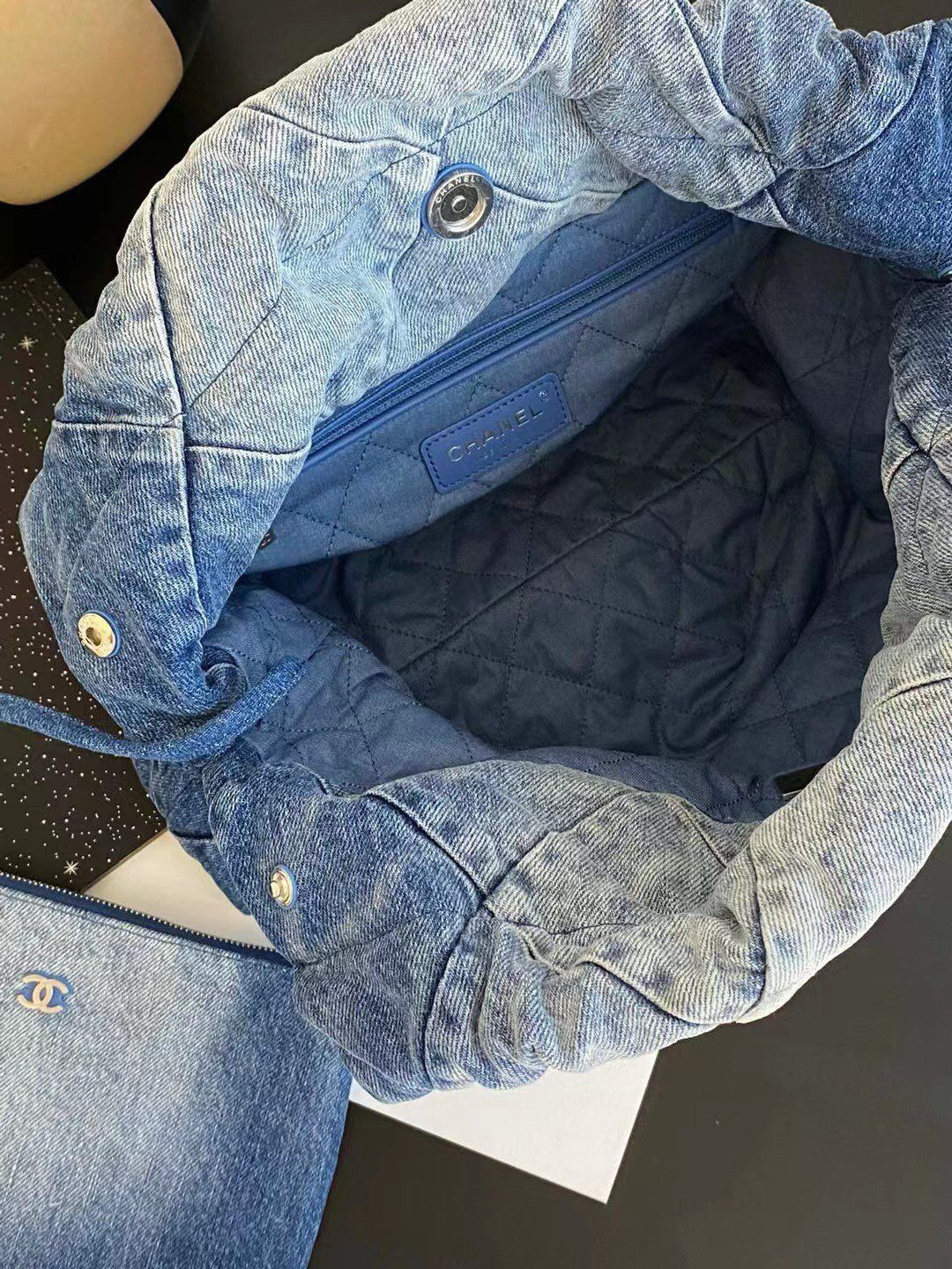 CC hobo 35cm jean Silver Hardware