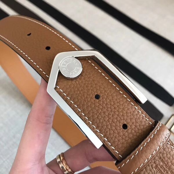 HERM Brown Licol 40 MM Reversible Leather Belt