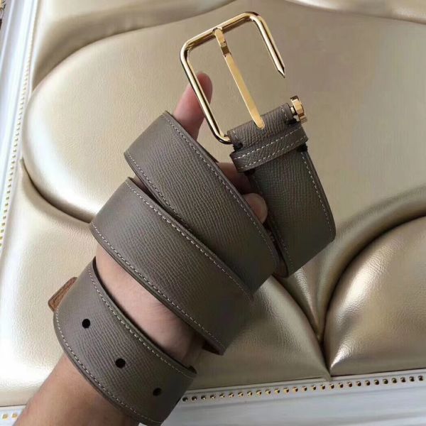 HERM Lennox 40 MM Belt In Etoupe Epsom Leather