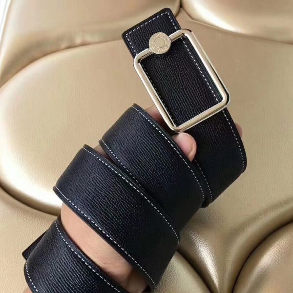 HERM Oscar Buckle 40 MM Belt Black Reversible Leather