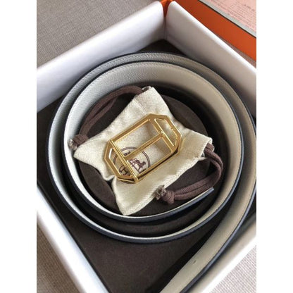 HERM Pad Reversible Belt In Black/White Epsom Leather