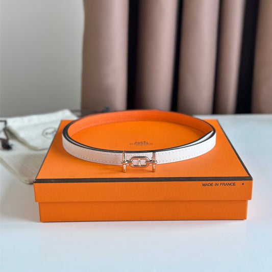 HERM Ancre Reversible Belt 13MM in Orange Epsom Leather