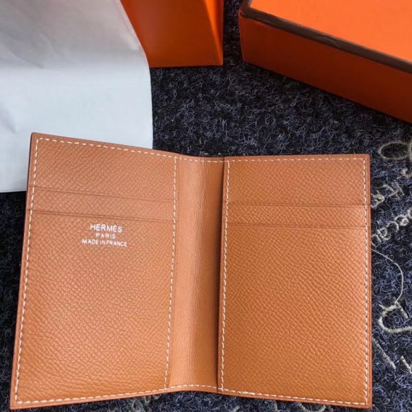 HERM MC¬≤ Euclide Card Holder In Gold Epsom Leather