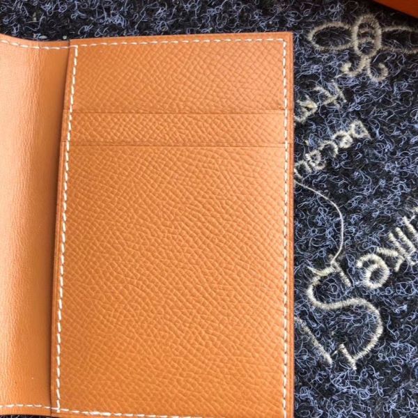 HERM MC¬≤ Euclide Card Holder In Gold Epsom Leather