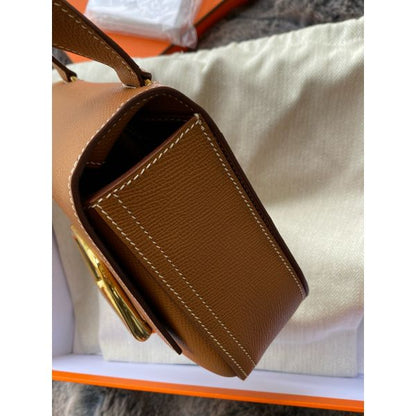 HERM Della Cavalleria II Mini Bag in Gold Epsom Calfskin