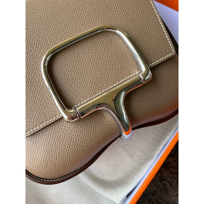 HERM Della Cavalleria II Mini Bag in Taupe Epsom Calfskin