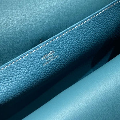HERM Halzan 25 Bag in Blue Jean Clemence Leather