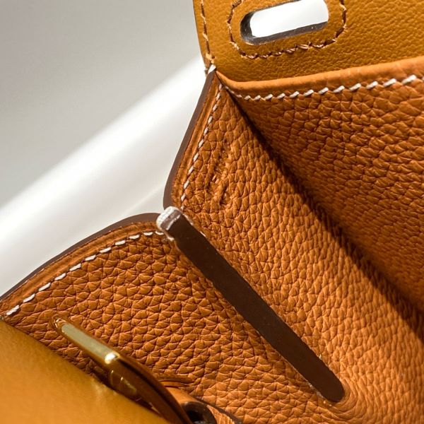 HERM Halzan 25 Bag in Gold Clemence Leather