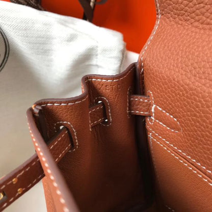 HERM Kelly 20cm Bag In Gold Clemence Leather GHW