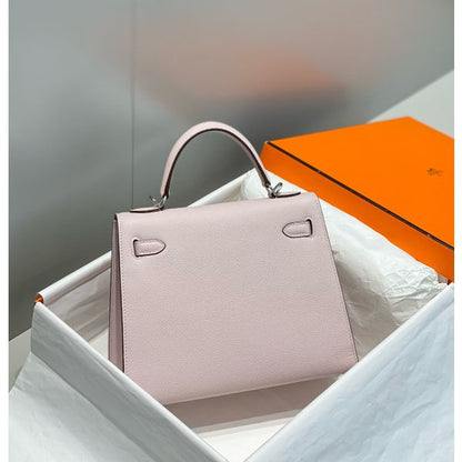 HERM Kelly 28cm Bag In Mauve Pale Epsom Leather PHW