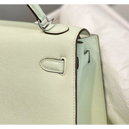 HERM Kelly 28cm Bag In Vert Fizz Epsom Leather PHW