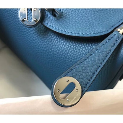 HERM Lindy Mini Bag In Blue Agate Clemence Leather PHW