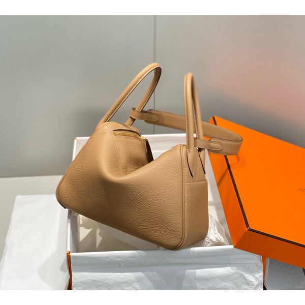 HERM Lindy 26cm Bag In Chai Clemence Leather GHW