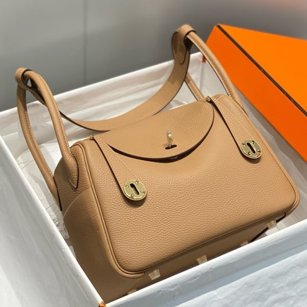 HERM Lindy 26cm Bag In Chai Clemence Leather GHW