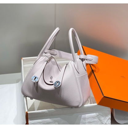 HERM Lindy 26cm Bag in Mauve Pale Clemence Leather