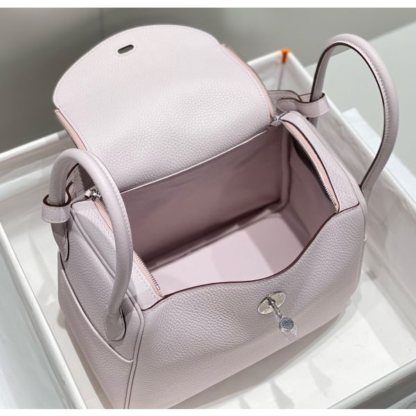 HERM Lindy 26cm Bag in Mauve Pale Clemence Leather