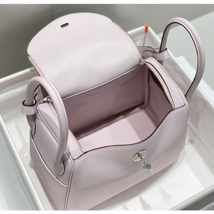 HERM Lindy 26cm Bag in Mauve Pale Clemence Leather