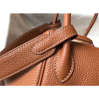 HERM Lindy 30cm Bag In Gold Clemence Leather PHW