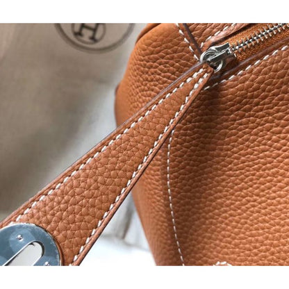 HERM Lindy 30cm Bag In Gold Clemence Leather PHW