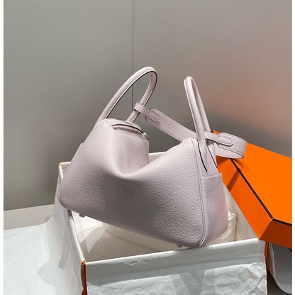 HERM Lindy 30cm Bag In Mauve Pale Clemence Leather PHW