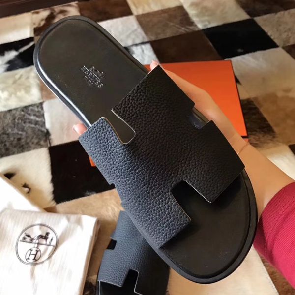 HERM Izmir Sandals In Black Clemence Leather