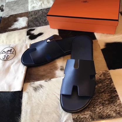 HERM Izmir Sandals In Sapphire Epsom Leather