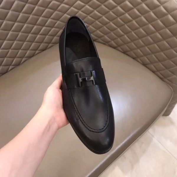 HERM Men's Paris Loafers In Black Calfskin