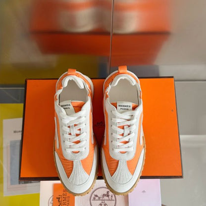 HERM Men's Jet Sneakers in Orange Technical Canvas