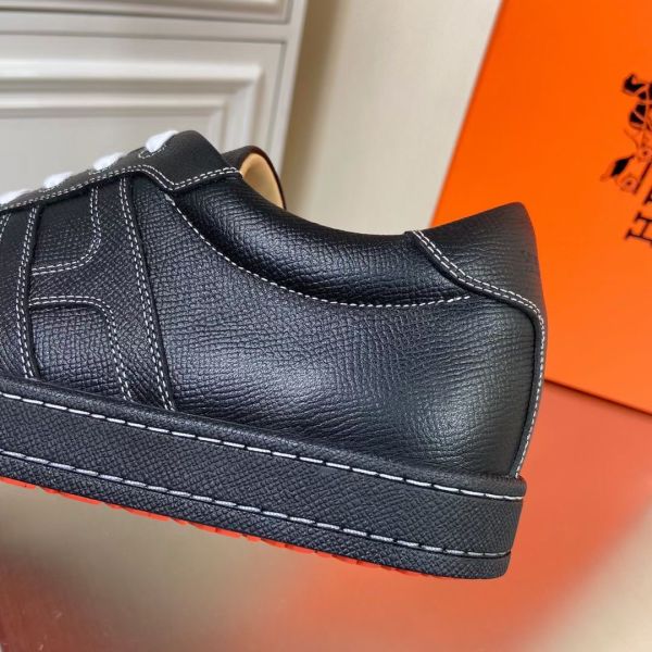 HERM Boomerang Sneakers In Black Epsom Leather