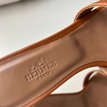 HERM Oasis Sandals In Gold Swift Leather