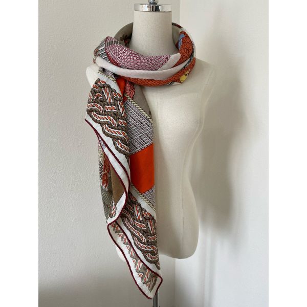 HERM Rose/Naturel Dressage Tressage Shawl 140